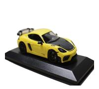 Macchinine in Metallo Pressofuso Scala 1:43 Per Porsche 718 Cayman GT4RS Auto In Lega Dal Design Chiuso Con Cerchi Neri Gialli Fan Sport Motoristici Corsa