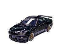Macchinine in Metallo Pressofuso Veicolo Da Gioco Indipendente In Scala 1:43 Per Nissan R34 Skyline Gtr Bnr34 V Spec II 2000 Em509 In Lega Fan Sport Motoristici Corsa(Black)