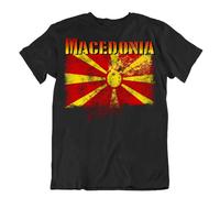 Macedonia Bandiera T-Shirt Città Mappa Vergina Sole Belarus Buono Tessuto