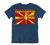 Macedonia Bandiera T-Shirt Città Mappa Vergina Sole Belarus Buono Tessuto
