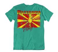 Macedonia Bandiera T-Shirt Città Mappa Vergina Sole Belarus Buono Tessuto