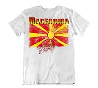 Macedonia Bandiera T-Shirt Città Mappa Vergina Sole Belarus Buono Tessuto