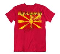 Macedonia Bandiera T-Shirt Città Mappa Vergina Sole Belarus Buono Tessuto