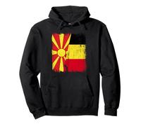 Macedonia del Nord Belgio Mezza Bandiera Macedone Maglia Belga Felpa con Cappuccio