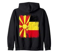 Macedonia del Nord Belgio Mezza Bandiera Macedone Maglia Belga Felpa con Cappuccio