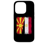Macedonia del Nord Egitto Mezza bandiera Patrimonio egiziano macedone Custodia per iPhone 14 Pro