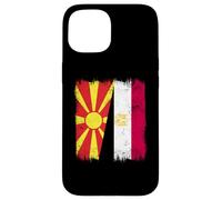 Macedonia del Nord Egitto Mezza bandiera Patrimonio egiziano macedone Custodia per iPhone 15