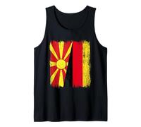 Macedonia del Nord Germania Mezza Bandiera Macedone del Nord Tedesco Canotta