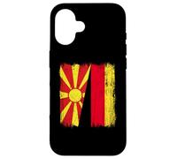 Macedonia del Nord Germania Mezza bandiera Macedone del Nord Tedesco Custodia per iPhone 16