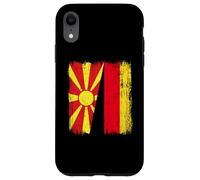 Macedonia del Nord Germania Mezza bandiera Macedone del Nord Tedesco Custodia per iPhone XR