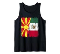 Macedonia del Nord Messico Mezza Bandiera Patrimonio Messicano macedone Canotta