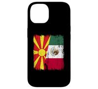 Macedonia del Nord Messico Mezza bandiera Patrimonio messicano macedone Custodia per iPhone 14