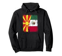 Macedonia del Nord Messico Mezza Bandiera Patrimonio Messicano macedone Felpa con Cappuccio