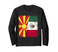 Macedonia del Nord Messico Mezza Bandiera Patrimonio Messicano macedone Maglia a Manica