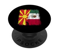 Macedonia del Nord Messico Mezza bandiera Patrimonio messicano macedone PopSockets PopGrip Adesivo