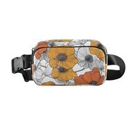 Macedonia del Nord Poppy Beauty Flowers Fashion Cross Body Bag Belt Pack per piccoli uomini d'affari Mini con tracolla regolabile per viaggi Shopping Running bolsas de cintura para mujer, Fiori di