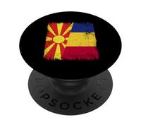 Macedonia del Nord Romania Mezza bandiera Macedone Rumeno PopSockets PopGrip Adesivo