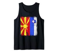 Macedonia del Nord Slovenia Mezza bandiera Macedone Sloveno Canotta