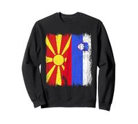 Macedonia del Nord Slovenia Mezza bandiera Macedone Sloveno Felpa