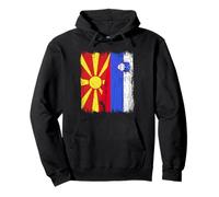 Macedonia del Nord Slovenia Mezza bandiera Macedone Sloveno Felpa con Cappuccio