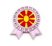 Macedonia eu emblema nazionale spilla spilla rosa vincitore premio medaglia, Medio, Metallo