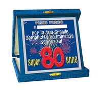 Macedonia TARGHETTA Trofeo 80 Anni Glitter Gadget Idea Regalo Festa 80° Compleanno Targa