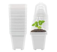 Macetas para Plantas - Set di 10 Macetas de Interior | Contenedores con Drenaje, Ideales para Trasplante, Suculentas, Flores, Interior, Jardín, Decoración