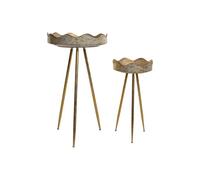 MACETERO SET 2 METAL 46X46X84,5 DORADO