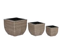 MACETERO SET 3 RATAN SINTETICO PP 40X40X36 NATURAL