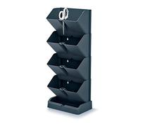 Vaso di fiori Prosperplast Mini Cascade verticale in plastica in colore antracite 19,5 (lunghezza) x 11,4 (larghezza) x 47,5 (altezza) cm con forbici