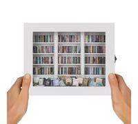 MACEVIA Anxiety Libreria Ornamento Scuotere Libreria Scuoti la tua ansia Decorazione per la casa Regali per gli amanti dei libri in miniatura Libreria Decor Mini Libreria con 300 mini libri (bianco,