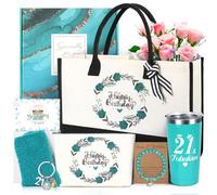 MACEVIA Regalo per il 21° compleanno per le sue donne, regalo di compleanno di 21 anni per ragazze, cestino per il 21° compleanno regalo per migliori amici, nipote, figlia, sorella, fidanzata,