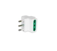 Mach Power Adattatore Triplo Spina 16A 2P+T, 3 Prese 10/16A, Colore Bianco ? Multipresa Sicura per Casa e Ufficio (MP-SA1026)