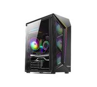 CASE GAMING 1 LED RGB + 4 FAN ARGB, 2 USB, GLASS PANEL