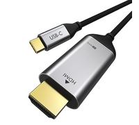 Mach Power Cavo Adattatore USB-C a HDMI 4K/60Hz, Lunghezza 1,8m, Colore Argento, Connessione Alta Definizione per Laptop, Smartphone e Tablet, Plug & Play