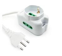 Mach Power Ciabatta Multipresa Elettrica Salvaspazio 3 Posti (1 Polivalente ITA 10/16A e Schuko + 2 Bivalenti ITA 10/16A), Cavo da 1,3m con Spina Italiana 16A, Potenza 250V/3500W (MP-3074)