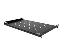 Mach Power Mensola Rack 19" 1U Ventilata, Acciaio Verniciato Polvere, Portata 45Kg, Profondità 300mm, Fissaggio 4 punti per armadi di rete 19" con profondità a partire da 450mm, colore nero RAL9004.