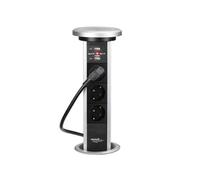 Mach Power Multipresa POP-UP Motorizzata da Incasso, 3 Prese Schuko/ITA, 2 Porte USB, Ricarica Wireless Smartphone, Sistema Retrattile Salvaspazio (EB-PMPDU)