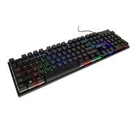 "Mach Power Tastiera Gaming USB 104 Tasti Retroilluminata RGB, Layout USA, Tasti Multifunzione, Impermeabile, Ergonomica, Controllo Volume (IT-GMUK05)"