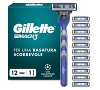 Mach3 Regolabarba Uomo Lame Rasoio a Mano Libera 1 Manico e 12 Lamette da Barba