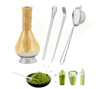 Macha Tea Kit con Frusta Matcha Cucchiaio Setaccio Supporto per Frusta 5 Pezzi Matcha Set Materiale di Qualità Alimentare per Casa Ufficio,Regalo Perfetto per Gli Amanti Del Matcha