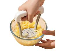 Machacador De Patatas - Machacador De Alimentos | Machacador De Patatas De Acero Inoxidable, Machacador De Alimentos Profesional Con Mango De Madera Para Frutas Y Verduras, Herramientas De Cocina Trit