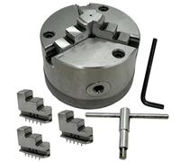 MachEl Mandrino autocentrante a 4 ganasce da 100 mm con piastra posteriore in ghisa, montaggio filettato 1-1/2" x 8 TPI | Adatto per tornio Boxford