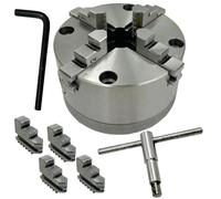 MachEl Mandrino autocentrante a 4 ganasce da 125 mm con piastra posteriore in ghisa, filettatura 1-1/8" x 12 UNF (2B) | Compatibile con torni Myford
