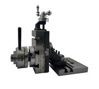 MacHel Mini scivolo verticale girevole con scala laterale a 3 slot, piastra di base, piastra posteriore e mandrino autocentrante da 50 mm (3 ganasce)