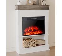 MachenFlame Camino elettrico da 23" con camino a effetto fiamma realistico, telecomando con 3 colori di fiamma e luminosità regolabili, 900 W/1800 W