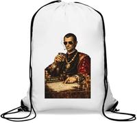 Machiavelli Inspired Nobleman Portrait Gym Sack Casual Drawstring Bag Bianco