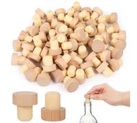 Machify 100 tappi per bottiglie di vino a forma di T, vestibilità sicura, tappi per bottiglie di birra, richiudibili, riutilizzabili, in legno naturale con gomma, ideali per bottiglie da 500 ml/750 ml