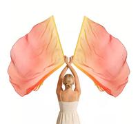 Machify 2 bandiere liturgiche per danza liturgica, bandiere di culto con ali d'angelo, aste in metallo estensibili, tessuto a rete sfumato per esibizioni in chiesa