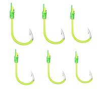 Machify 5 Impianti da pesca pre-legati con gabbia per esche a molla e ganci luminosi, in acciaio al carbonio, 40 cm